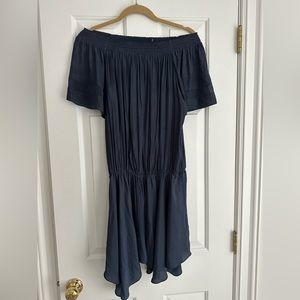 Ramy Brook Off the Shoulder Navy Mini Dress - Medium